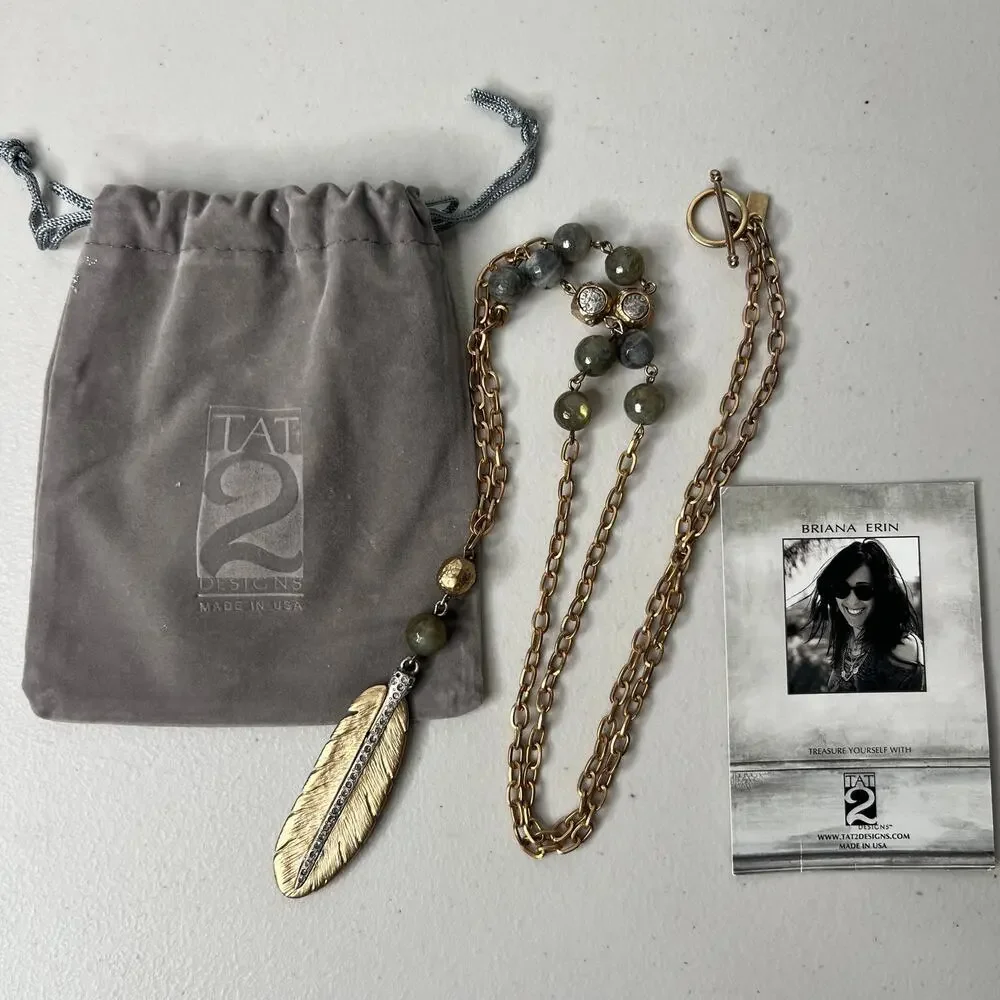 TAT2 Designs Feather Pendant Necklace